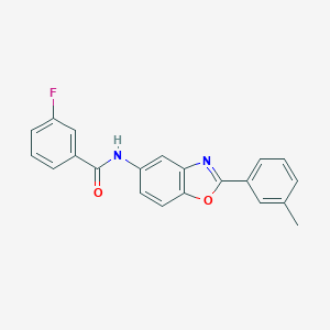 molecular formula C21H15FN2O2 B245016 3-fluoro-N-[2-(3-methylphenyl)-1,3-benzoxazol-5-yl]benzamide 