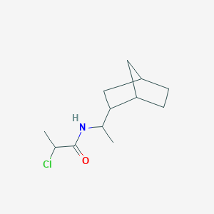 molecular formula C12H20ClNO B2450161 N-(1-{bicyclo[2.2.1]heptan-2-yl}ethyl)-2-chloropropanamide CAS No. 1005099-25-1