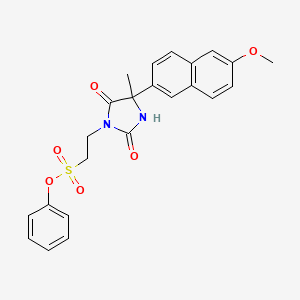 molecular formula C23H22N2O6S B2450162 Phenyl 2-[4-(6-methoxynaphthalen-2-yl)-4-methyl-2,5-dioxoimidazolidin-1-yl]ethanesulfonate CAS No. 956182-56-2