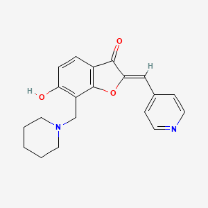 molecular formula C20H20N2O3 B2450163 (Z)-6-羟基-7-(哌啶-1-基甲基)-2-(吡啶-4-基亚甲基)苯并呋喃-3(2H)-酮 CAS No. 896831-48-4