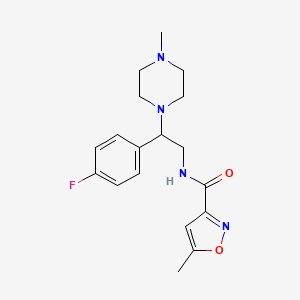 molecular formula C18H23FN4O2 B2450168 N-(2-(4-fluorophenyl)-2-(4-methylpiperazin-1-yl)ethyl)-5-methylisoxazole-3-carboxamide CAS No. 1209901-48-3