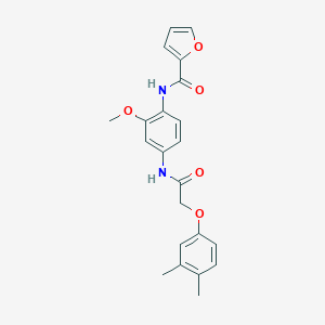molecular formula C22H22N2O5 B245017 N-(4-{[(3,4-dimethylphenoxy)acetyl]amino}-2-methoxyphenyl)-2-furamide 