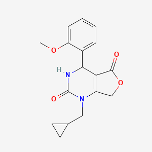 molecular formula C17H18N2O4 B2450175 1-(cyclopropylmethyl)-4-(2-methoxyphenyl)-4,7-dihydrofuro[3,4-d]pyrimidine-2,5(1H,3H)-dione CAS No. 1775404-72-2