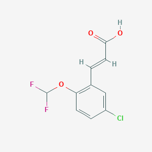 molecular formula C10H7ClF2O3 B2450177 (2E)-3-[5-chloro-2-(difluoromethoxy)phenyl]prop-2-enoic acid CAS No. 1329166-85-9