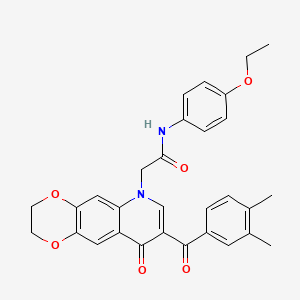 molecular formula C30H28N2O6 B2450181 2-[8-(3,4-dimethylbenzoyl)-9-oxo-2,3-dihydro-[1,4]dioxino[2,3-g]quinolin-6-yl]-N-(4-ethoxyphenyl)acetamide CAS No. 866349-80-6