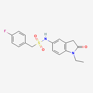 molecular formula C17H17FN2O3S B2450183 N-(1-ethyl-2-oxoindolin-5-yl)-1-(4-fluorophenyl)methanesulfonamide CAS No. 921557-92-8