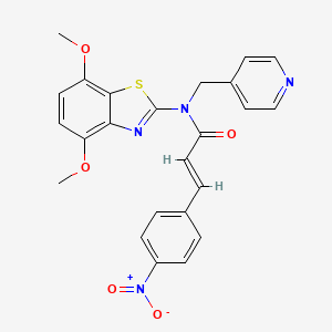 molecular formula C24H20N4O5S B2450196 (E)-N-(4,7-dimethoxybenzo[d]thiazol-2-yl)-3-(4-nitrophenyl)-N-(pyridin-4-ylmethyl)acrylamide CAS No. 941869-66-5