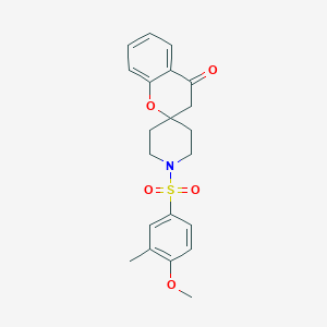 molecular formula C21H23NO5S B2450197 1'-((4-Methoxy-3-methylphenyl)sulfonyl)spiro[chroman-2,4'-piperidin]-4-one CAS No. 877811-55-7