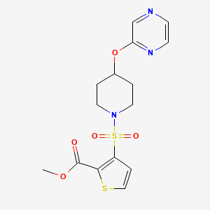 Methyl 3-((4-(pyrazin-2-yloxy)piperidin-1-yl)sulfonyl)thiophene-2-carboxylate