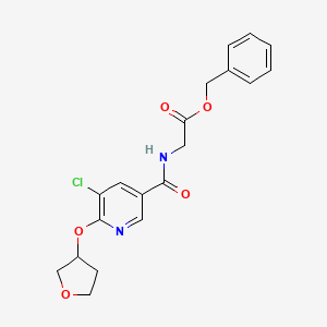 molecular formula C19H19ClN2O5 B2450214 Benzyl 2-(5-chloro-6-((tetrahydrofuran-3-yl)oxy)nicotinamido)acetate CAS No. 1904339-84-9