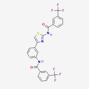 3-(trifluoromethyl)-N-(4-(3-(3-(trifluoromethyl)benzamido)phenyl)thiazol-2-yl)benzamide