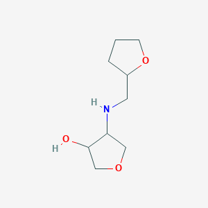 molecular formula C9H17NO3 B2450218 4-{[(Oxolan-2-yl)methyl]amino}oxolan-3-ol CAS No. 1218667-85-6