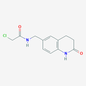 molecular formula C12H13ClN2O2 B2450220 2-chloro-N-[(2-oxo-1,2,3,4-tetrahydroquinolin-6-yl)methyl]acetamide CAS No. 924829-85-6