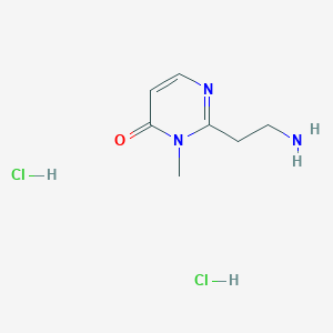 molecular formula C7H13Cl2N3O B2450225 2-(2-Aminoethyl)-3-methylpyrimidin-4-one;dihydrochloride CAS No. 2344685-15-8