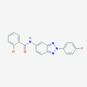 molecular formula C19H12BrFN4O B245023 2-bromo-N-[2-(4-fluorophenyl)-2H-1,2,3-benzotriazol-5-yl]benzamide 