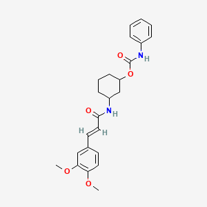 molecular formula C24H28N2O5 B2450232 (E)-3-(3-(3,4-二甲氧基苯基)丙烯酰胺)环己基苯基氨基甲酸酯 CAS No. 1351664-06-6