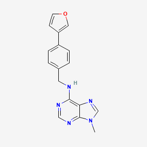 molecular formula C17H15N5O B2450239 N-[[4-(Furan-3-yl)phenyl]methyl]-9-methylpurin-6-amine CAS No. 2380040-09-3