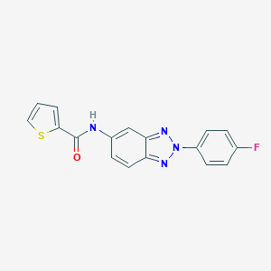 molecular formula C17H11FN4OS B245025 N-[2-(4-fluorophenyl)-2H-benzotriazol-5-yl]thiophene-2-carboxamide 