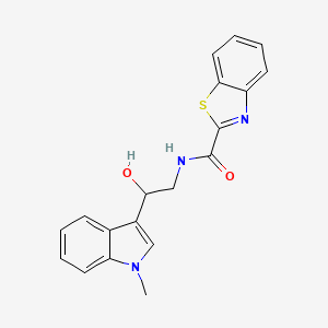 molecular formula C19H17N3O2S B2450253 N-(2-羟基-2-(1-甲基-1H-吲哚-3-基)乙基)苯并[d]噻唑-2-甲酰胺 CAS No. 1448076-49-0