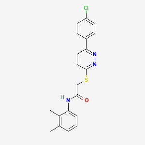 molecular formula C20H18ClN3OS B2450257 2-[6-(4-chlorophenyl)pyridazin-3-yl]sulfanyl-N-(2,3-dimethylphenyl)acetamide CAS No. 872688-51-2