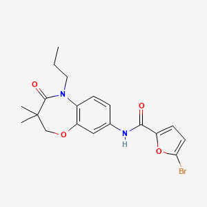 molecular formula C19H21BrN2O4 B2450258 5-溴-N-(3,3-二甲基-4-氧代-5-丙基-2,3,4,5-四氢苯并[b][1,4]恶杂环辛-8-基)呋喃-2-甲酰胺 CAS No. 921870-21-5