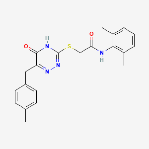 molecular formula C21H22N4O2S B2450261 N-(2,6-二甲苯基)-2-((6-(4-甲基苄基)-5-氧代-4,5-二氢-1,2,4-三嗪-3-基)硫代)乙酰胺 CAS No. 898624-89-0