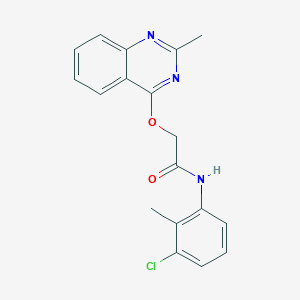 molecular formula C18H16ClN3O2 B2450266 N-(3-chloro-2-methylphenyl)-2-((2-methylquinazolin-4-yl)oxy)acetamide CAS No. 1111149-25-7