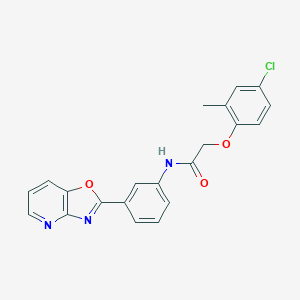 molecular formula C21H16ClN3O3 B245027 2-(4-chloro-2-methylphenoxy)-N-(3-[1,3]oxazolo[4,5-b]pyridin-2-ylphenyl)acetamide 