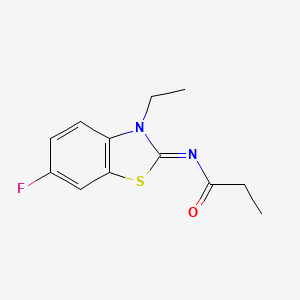 molecular formula C12H13FN2OS B2450271 (E)-N-(3-ethyl-6-fluorobenzo[d]thiazol-2(3H)-ylidene)propionamide CAS No. 865544-98-5