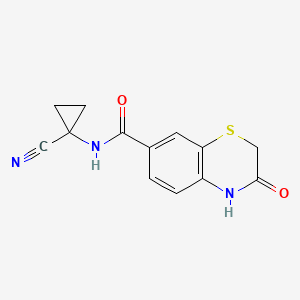 molecular formula C13H11N3O2S B2450274 N-(1-Cyanocyclopropyl)-3-oxo-4H-1,4-benzothiazine-7-carboxamide CAS No. 2418726-53-9