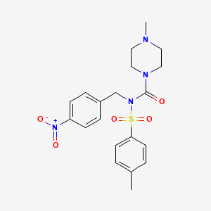 molecular formula C20H24N4O5S B2450281 4-methyl-N-(4-nitrobenzyl)-N-tosylpiperazine-1-carboxamide CAS No. 887196-83-0