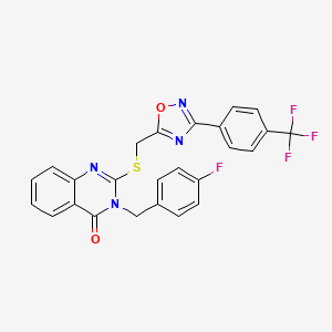 3-(4-fluorobenzyl)-2-(((3-(4-(trifluoromethyl)phenyl)-1,2,4-oxadiazol-5-yl)methyl)thio)quinazolin-4(3H)-one