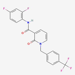 molecular formula C20H13F5N2O2 B2450288 N-(2,4-difluorophenyl)-2-oxo-1-[[4-(trifluoromethyl)phenyl]methyl]pyridine-3-carboxamide CAS No. 338781-71-8