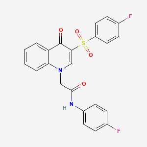 molecular formula C23H16F2N2O4S B2450291 N-(4-fluorophenyl)-2-(3-((4-fluorophenyl)sulfonyl)-4-oxoquinolin-1(4H)-yl)acetamide CAS No. 902584-10-5