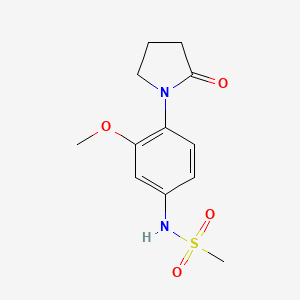 molecular formula C12H16N2O4S B2450305 N-(3-甲氧基-4-(2-氧代吡咯烷-1-基)苯基)甲磺酰胺 CAS No. 941935-32-6
