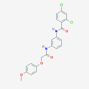 molecular formula C22H18Cl2N2O4 B245032 2,4-dichloro-N-(3-{[(4-methoxyphenoxy)acetyl]amino}phenyl)benzamide 