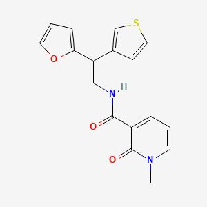 molecular formula C17H16N2O3S B2450334 N-(2-(furan-2-yl)-2-(thiophen-3-yl)ethyl)-1-methyl-2-oxo-1,2-dihydropyridine-3-carboxamide CAS No. 2097934-03-5