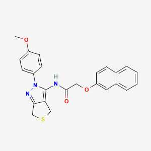 molecular formula C24H21N3O3S B2450338 N-[2-(4-methoxyphenyl)-4,6-dihydrothieno[3,4-c]pyrazol-3-yl]-2-naphthalen-2-yloxyacetamide CAS No. 476458-16-9