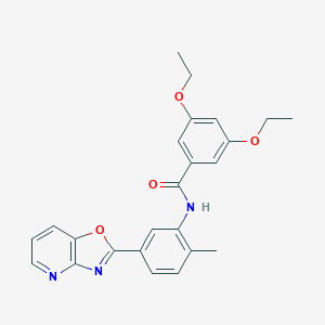 3,5-diethoxy-N-[2-methyl-5-([1,3]oxazolo[4,5-b]pyridin-2-yl)phenyl]benzamide