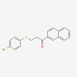 molecular formula C19H15BrOS B2450342 3-[(4-Bromophenyl)sulfanyl]-1-(2-naphthyl)-1-propanone CAS No. 882749-21-5