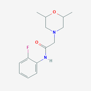 molecular formula C14H19FN2O2 B2450344 2-(2,6-二甲基吗啉-4-基)-N-(2-氟苯基)乙酰胺 CAS No. 670268-45-8