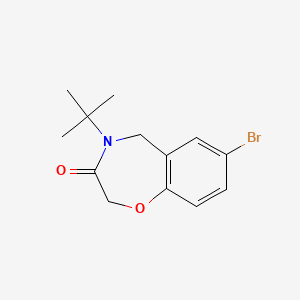 molecular formula C13H16BrNO2 B2450345 7-bromo-4-tert-butyl-4,5-dihydro-1,4-benzoxazepin-3(2H)-one CAS No. 1326874-72-9