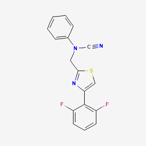 molecular formula C17H11F2N3S B2450354 [4-(2,6-Difluorophenyl)-1,3-thiazol-2-yl]methyl-phenylcyanamide CAS No. 1825529-52-9