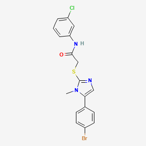 2-((5-(4-bromophenyl)-1-methyl-1H-imidazol-2-yl)thio)-N-(3-chlorophenyl)acetamide