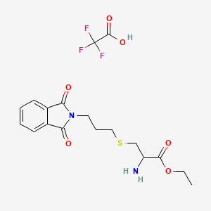 ethyl 2-amino-3-{[3-(1,3-dioxo-2,3-dihydro-1H-isoindol-2-yl)propyl]sulfanyl}propanoate; trifluoroacetic acid