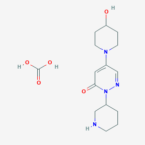 5-(4-Hydroxypiperidin-1-yl)-2-(piperidin-3-yl)-2,3-dihydropyridazin-3-one; carbonic acid