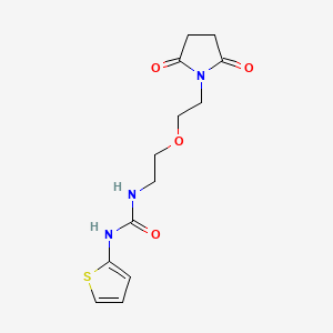 molecular formula C13H17N3O4S B2450390 1-(2-(2-(2,5-二氧代吡咯烷-1-基)乙氧基)乙基)-3-(噻吩-2-基)脲 CAS No. 2320681-96-5