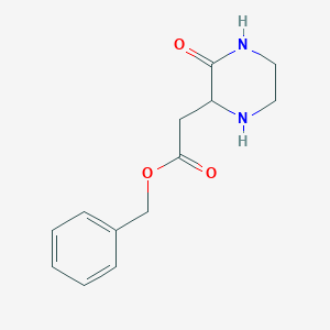 molecular formula C13H16N2O3 B2450391 苯甲基2-(3-氧代哌嗪-2-基)乙酸酯 CAS No. 1093760-28-1
