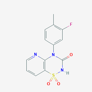 molecular formula C13H10FN3O3S B2450396 4-(3-fluoro-4-methylphenyl)-2H-pyrido[2,3-e][1,2,4]thiadiazin-3(4H)-one 1,1-dioxide CAS No. 1325303-39-6