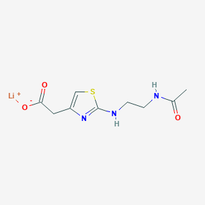 molecular formula C9H12LiN3O3S B2450405 Lithium;2-[2-(2-acetamidoethylamino)-1,3-thiazol-4-yl]acetate CAS No. 2137886-80-5